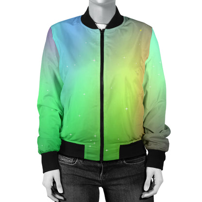 Aurora Borealis Pattern Print Design 03 Women's Bomber Jacket