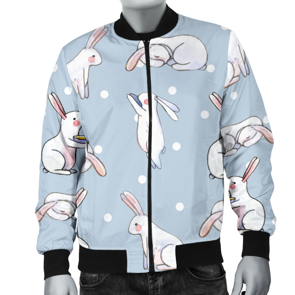 Rabbit Pattern Print Design RB06 Men Bomber Jacket