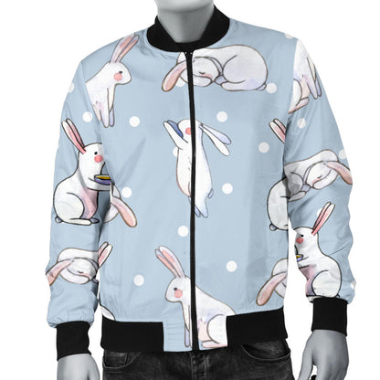 Rabbit Pattern Print Design RB06 Men Bomber Jacket