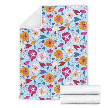 Morning Glory Pattern Print Design MG06 Fleece Blanket