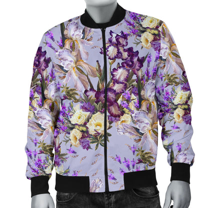 Iris Pattern Print Design IR07 Men Bomber Jacket