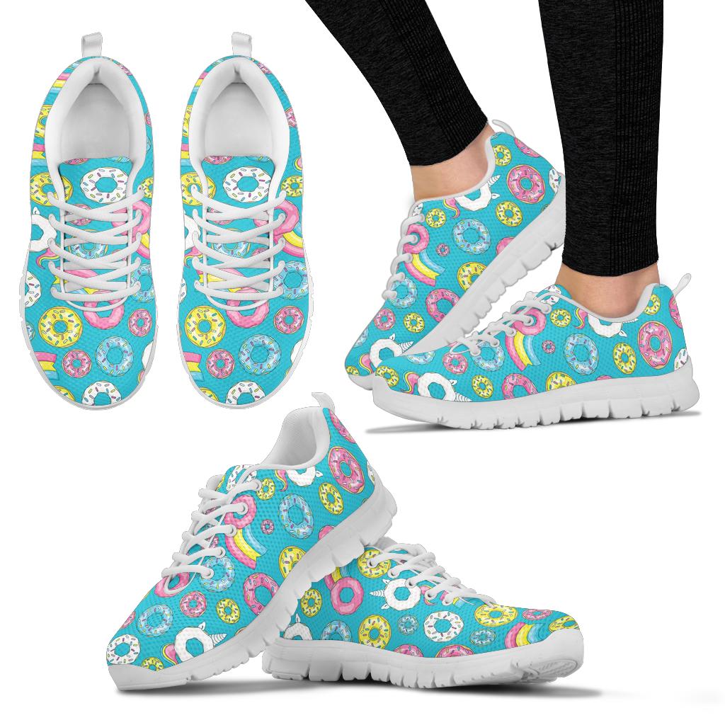 Donut Pattern Print Design DN013 Sneakers White Bottom Shoes