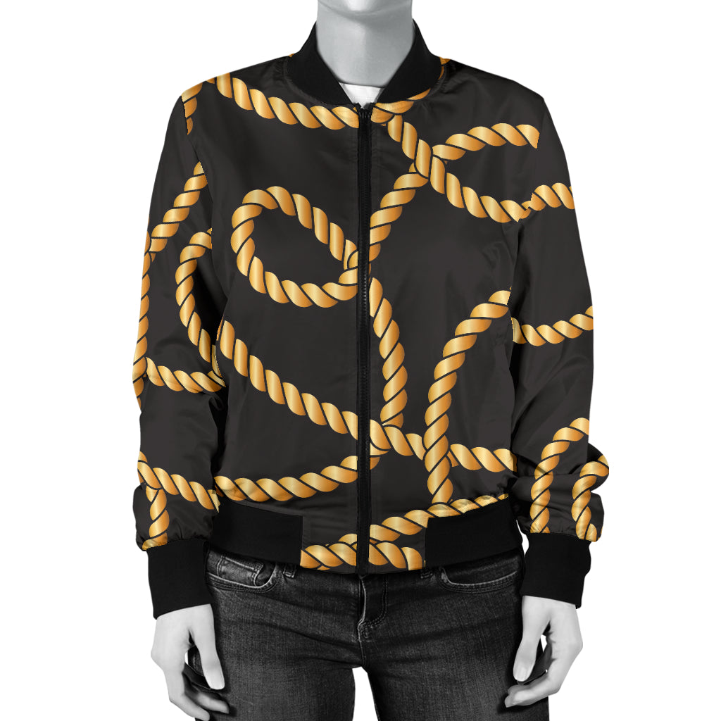 Rope Pattern Print Design A04 Women's Bomber Jacket