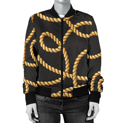 Rope Pattern Print Design A04 Women's Bomber Jacket