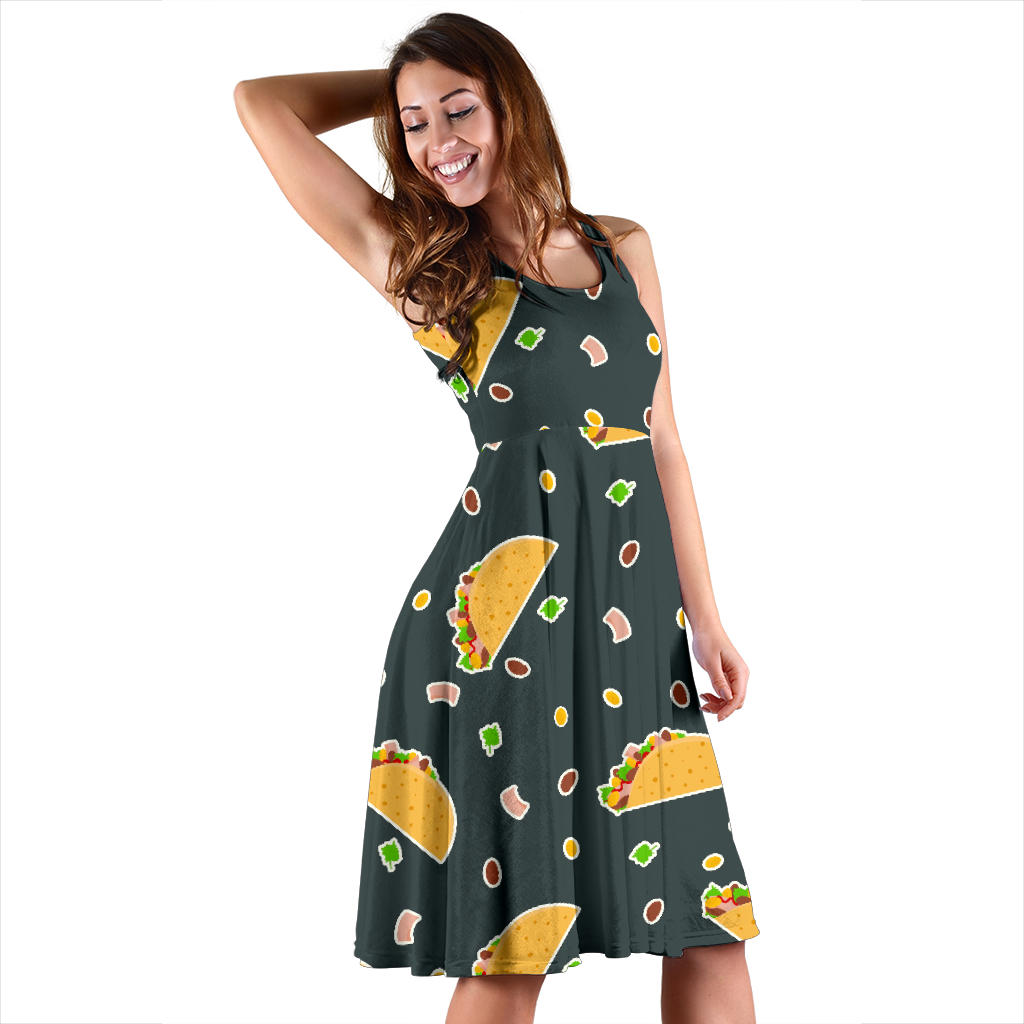 Taco Pattern Print Design TC02 Midi Dress