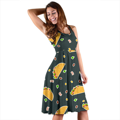 Taco Pattern Print Design TC02 Midi Dress