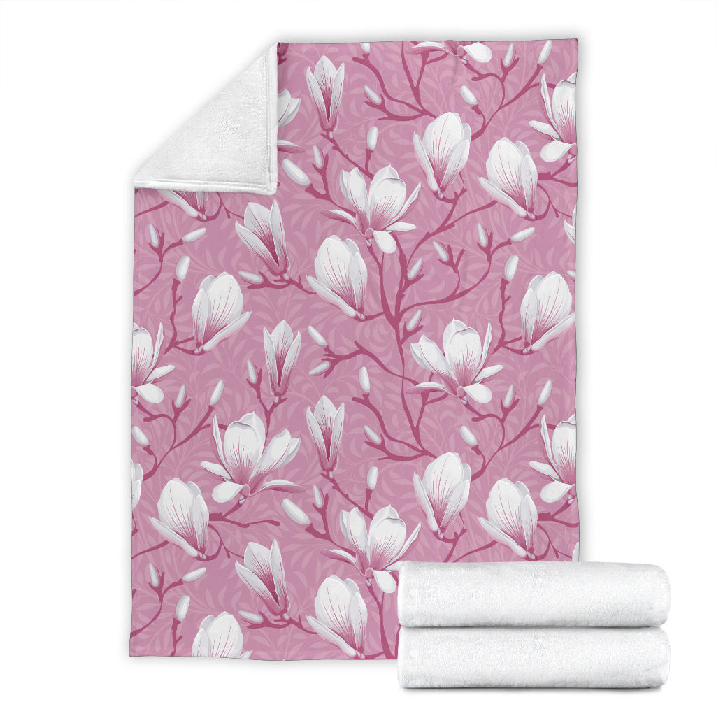 Magnolia Pattern Print Design MAG05 Fleece Blanket