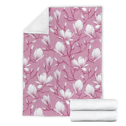 Magnolia Pattern Print Design MAG05 Fleece Blanket