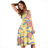 Sea Turtle Pattern Print Design T06 Midi Dress