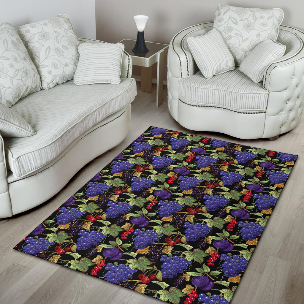 Grape Pattern Print Design GP05 Area Rugs