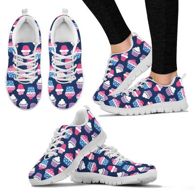 Cupcake Pattern Print Design CP04 Sneakers White Bottom Shoes