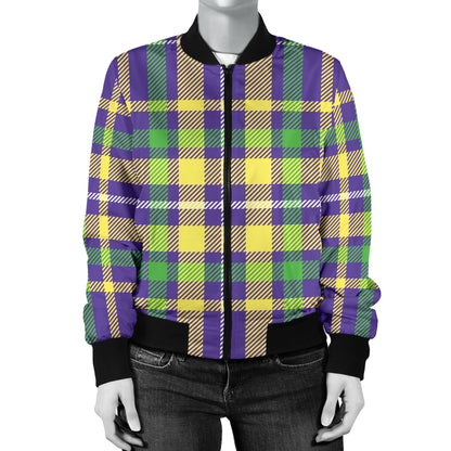 Mardi Gras Pattern Print Design 010 Women's Bomber Jacket