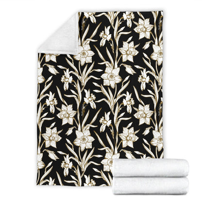 Daffodils Pattern Print Design DF06 Fleece Blanket