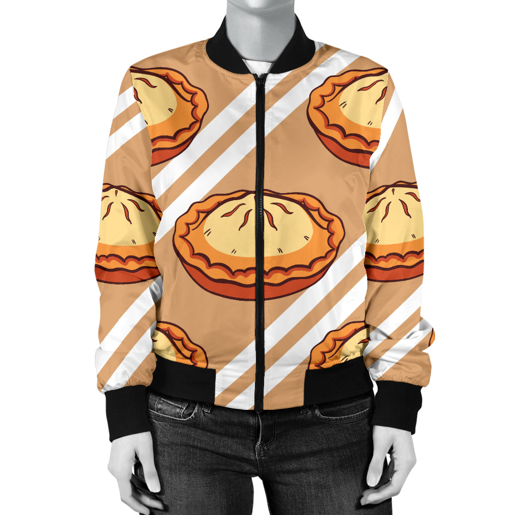 Pie Pattern Print Design A02 Women's Bomber Jacket