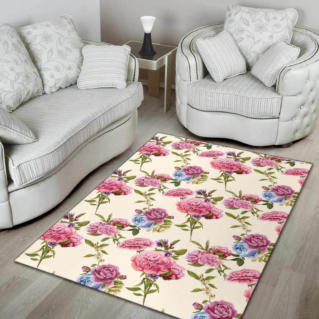 Carnations Pattern Print Design CN02 Area Rugs