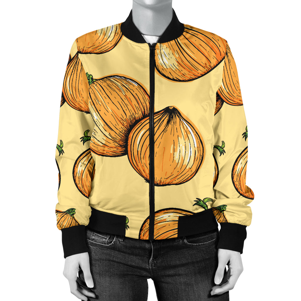 Onion Pattern Print Design A04 Women's Bomber Jacket