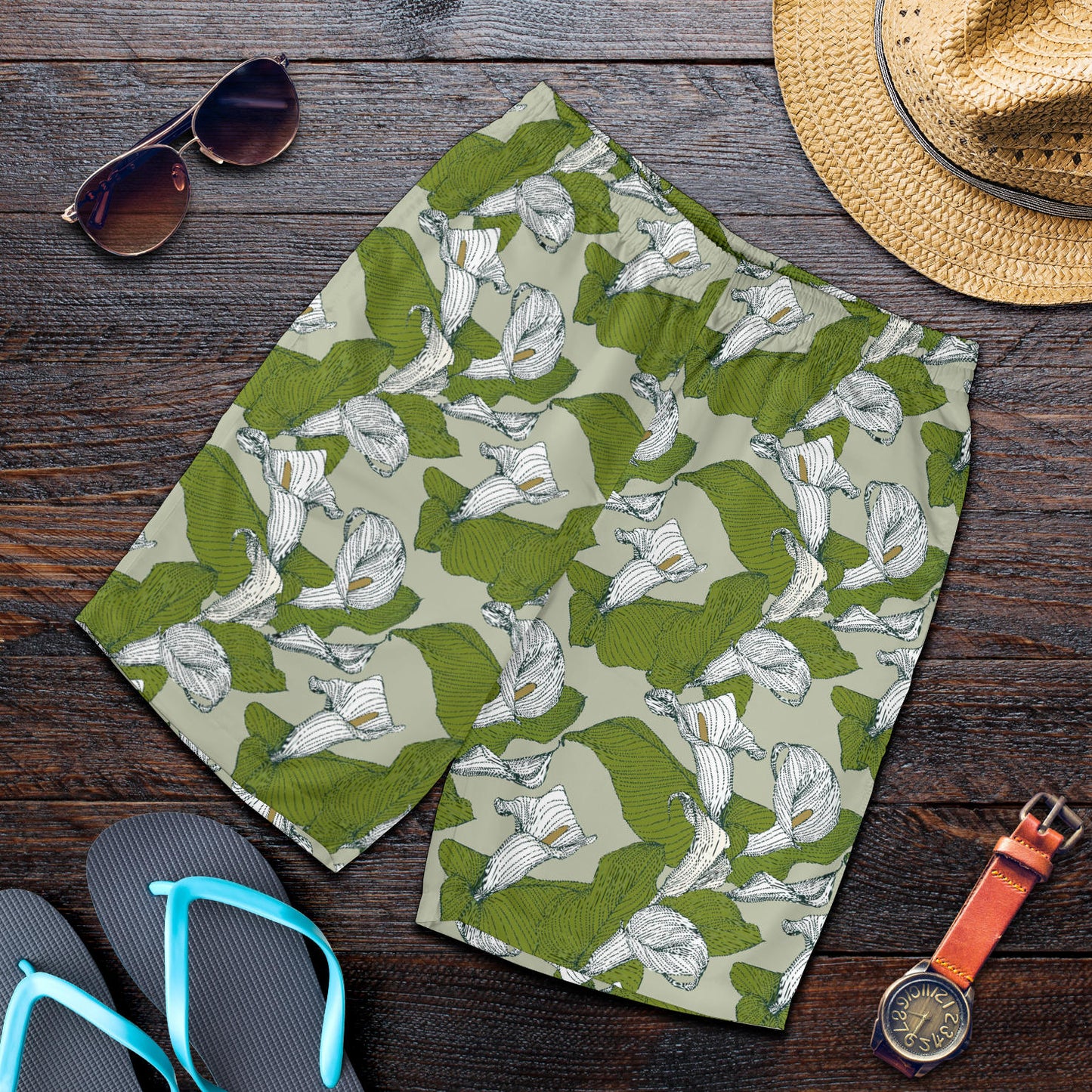 Lily Pattern Print Design LY08 Mens Shorts
