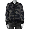 Camo Black Pattern Print Design 02 Women's Bomber Jacket