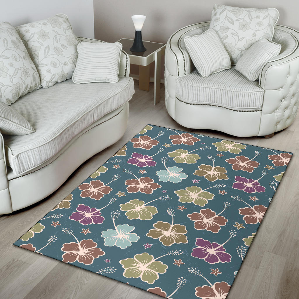 Hibiscus Pattern Print Design HB033 Area Rugs