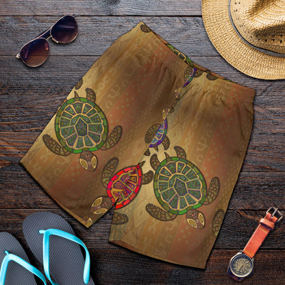 Sea Turtle Tribal Colorful Mens Shorts