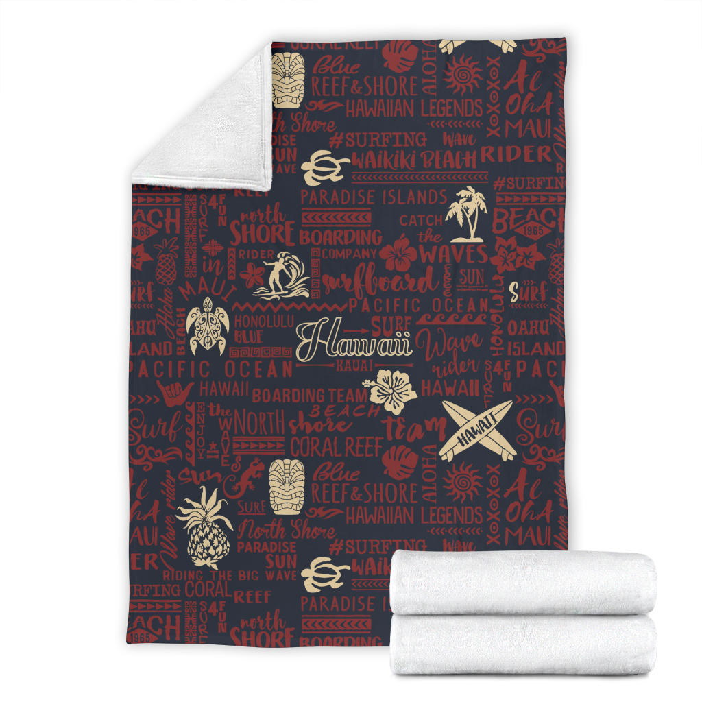 Hawaiian Themed Pattern Print Design H017 Fleece Blanket