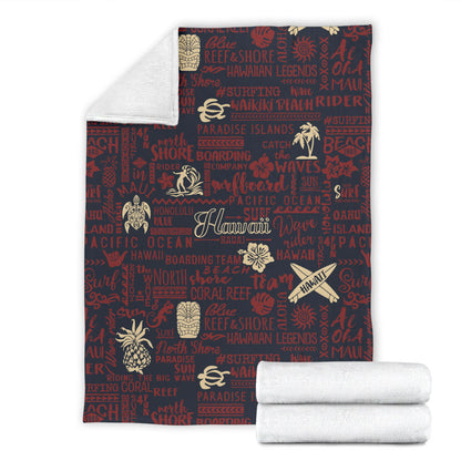 Hawaiian Themed Pattern Print Design H017 Fleece Blanket