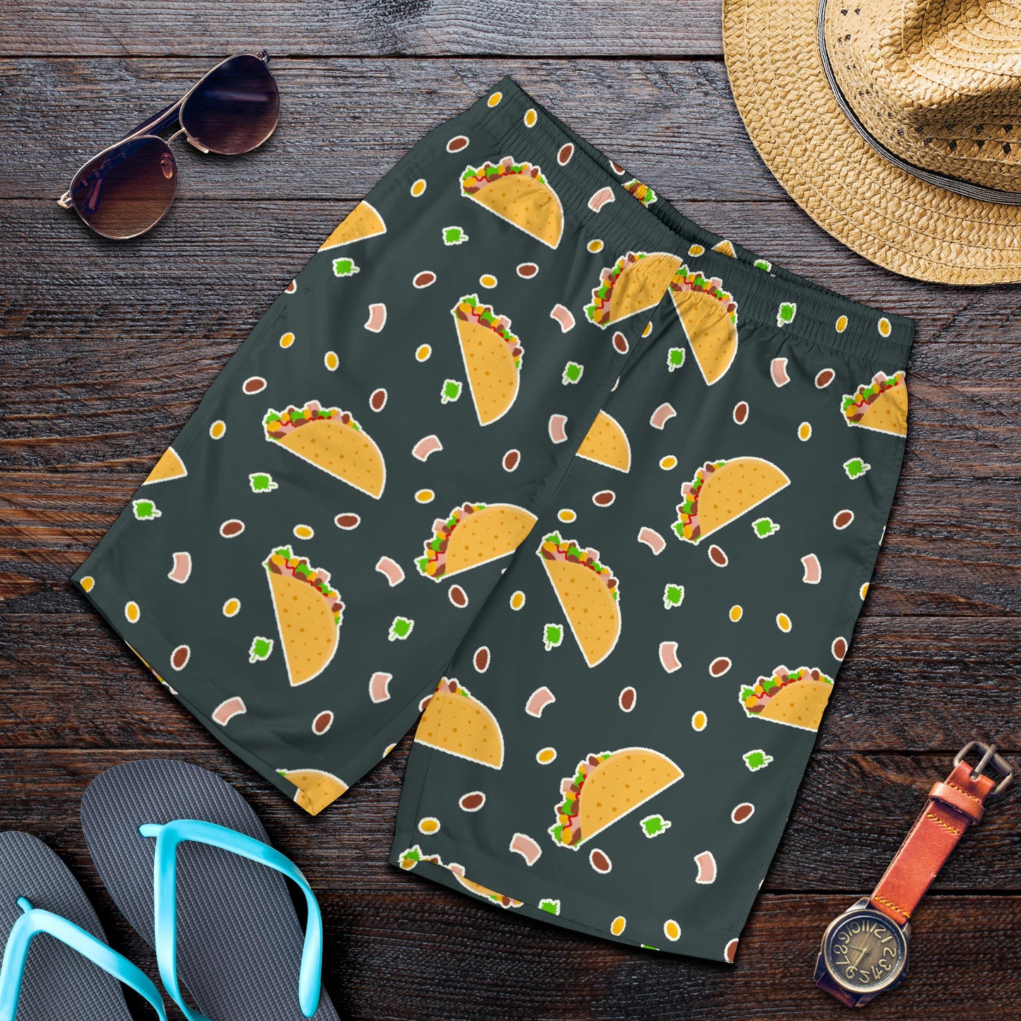 Taco Pattern Print Design TC02 Mens Shorts