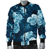 Rose Blue Pattern Print Design RO014 Men Bomber Jacket