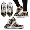 Brown Tropical Palm Leaves Sneakers White Bottom Shoes