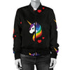 Rainbow Unicorn Pattern Print Design A03 Women's Bomber Jacket