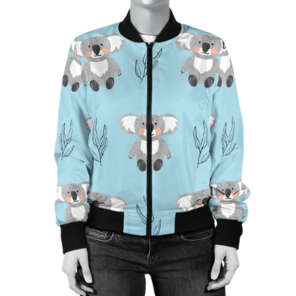 Koala Pattern Print Design 01 Women's Bomber Jacket