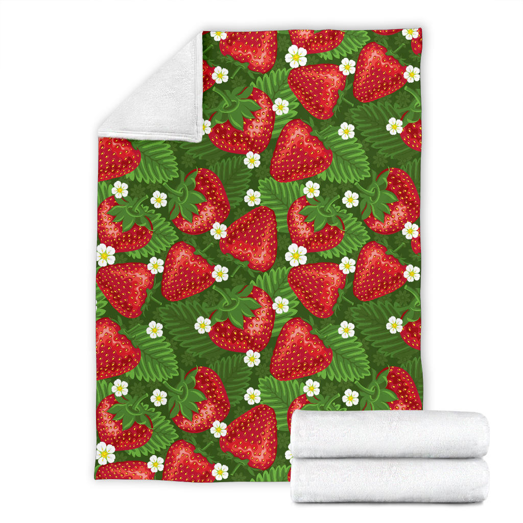 Strawberry Pattern Print Design SB05 Fleece Blanket