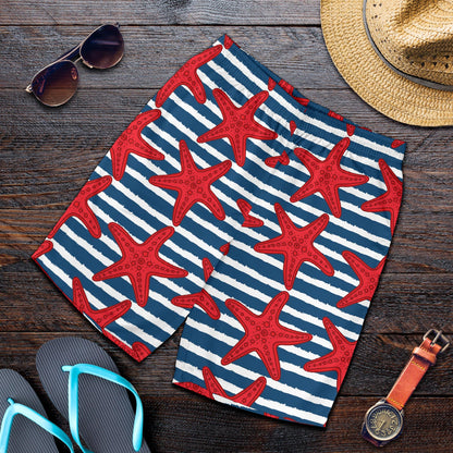Starfish Red Pattern Print Design 02 Mens Shorts
