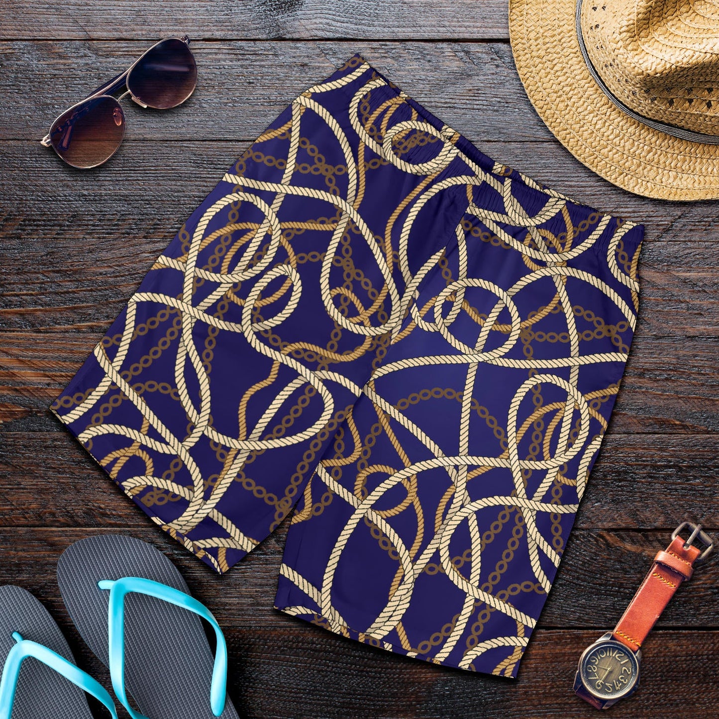 Rope Pattern Print Design A01 Mens Shorts
