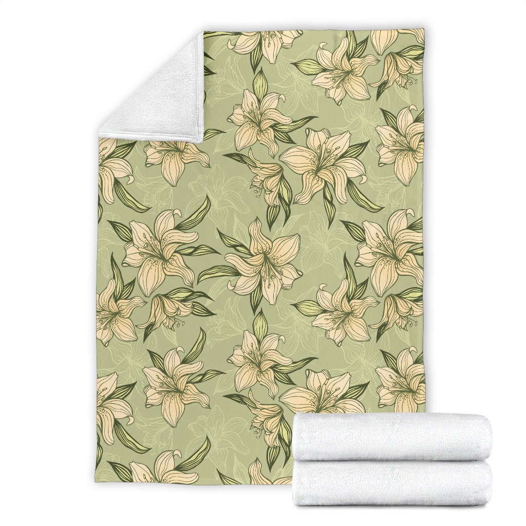 Lily Pattern Print Design LY06 Fleece Blanket