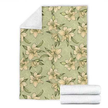 Lily Pattern Print Design LY06 Fleece Blanket