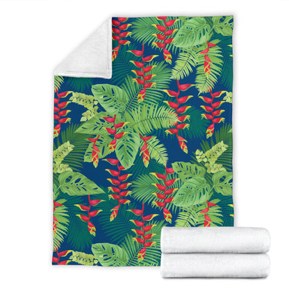 Heliconia Pattern Print Design HL08 Fleece Blanket