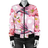 Bird Of Paradise Pattern Print Design BOP011 Women Bomber Jacket