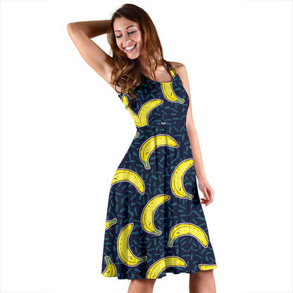 Banana Pattern Print Design BA09 Midi Dress