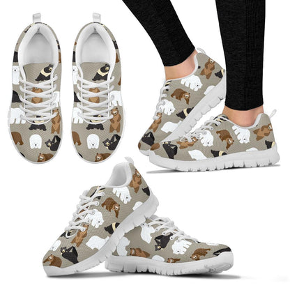 Bear Pattern Print Design BE03 Sneakers White Bottom Shoes