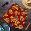 Orange Hibiscus Pattern Print Design HB026 Mens Shorts