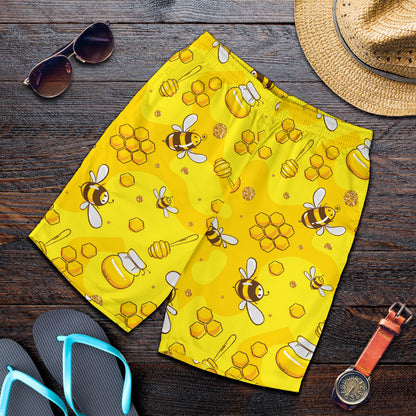 Bee Pattern Print Design BEE01 Mens Shorts