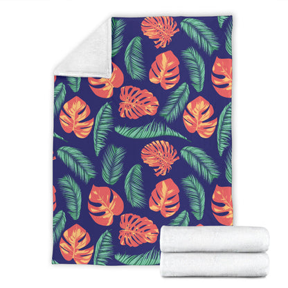 Palm Leaves Pattern Print Design PL011 Fleece Blanket