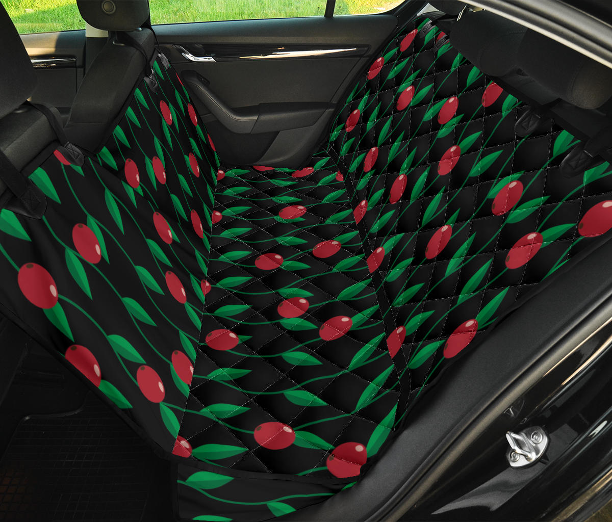 Cranberry Pattern Print Design CB01 Rear Dog  Seat Cover