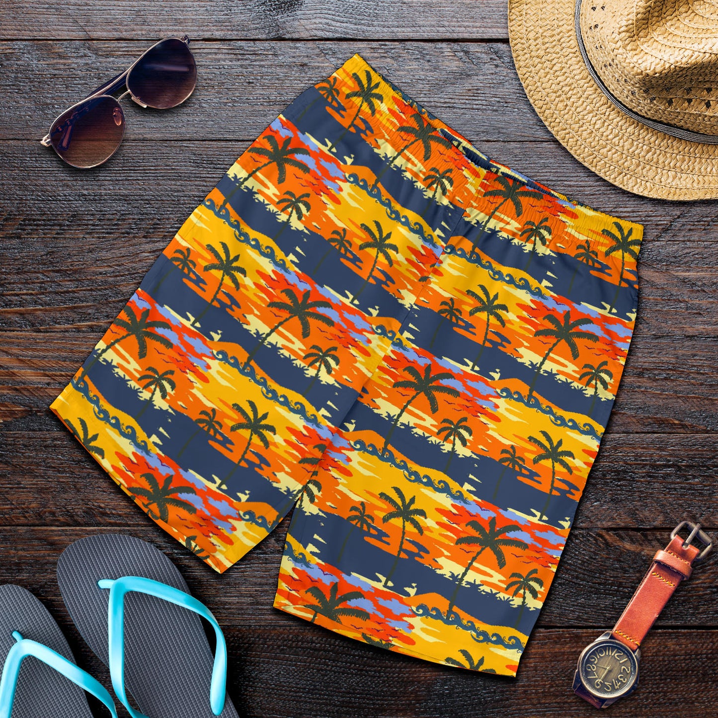 Palm Tree Pattern Print Design PT010 Mens Shorts