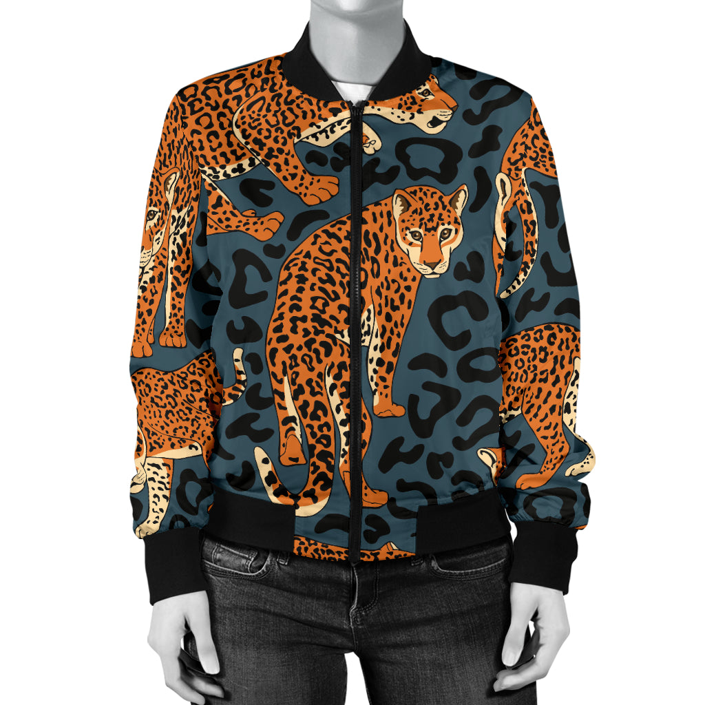Jaguar Pattern Print Design 04 Women's Bomber Jacket