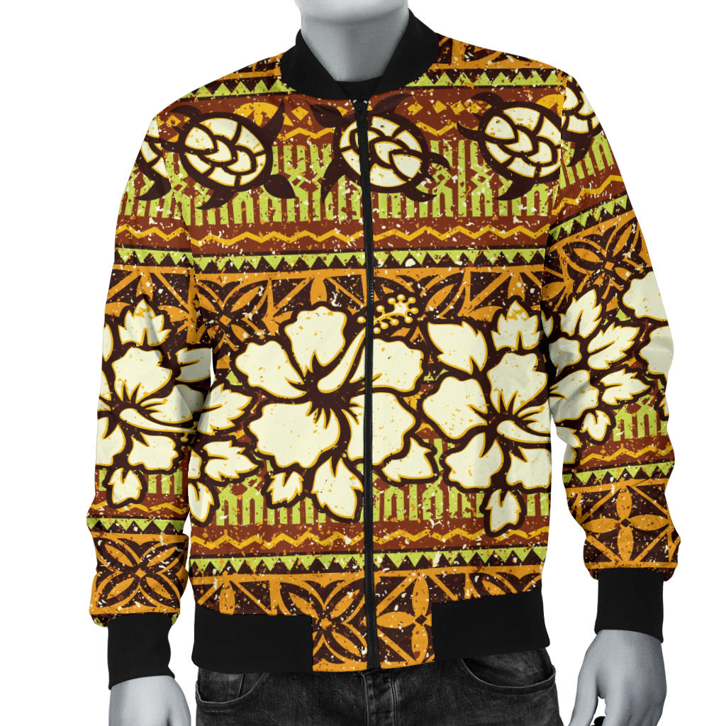 Hawaiian Themed Pattern Print Design H015 Men Bomber Jacket