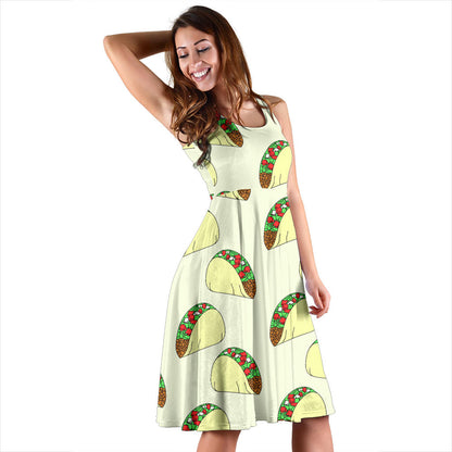 Taco Pattern Print Design TC05 Midi Dress