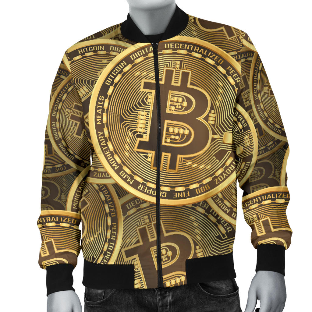 Bitcoin Pattern Print Design DO01 Men Bomber Jacket