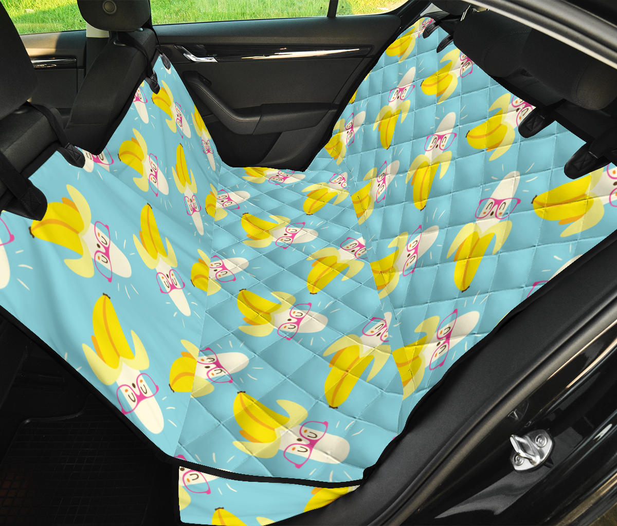 Banana Pattern Print Design BA07 Rear Dog  Seat Cover
